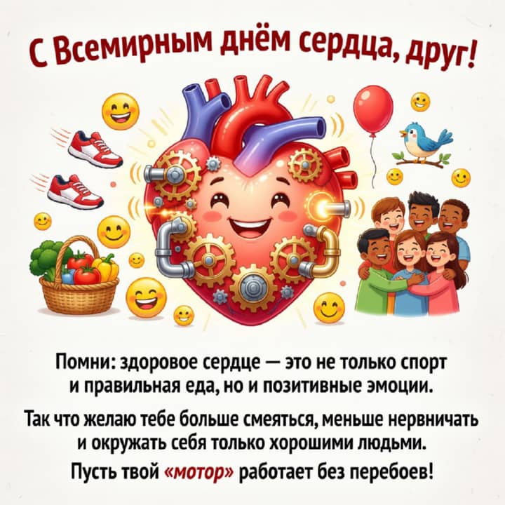 красивая открытка №4 с всемирным днем сердца
