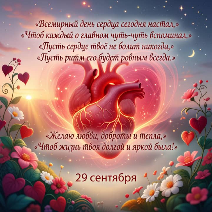 красивая открытка №41 с всемирным днем сердца