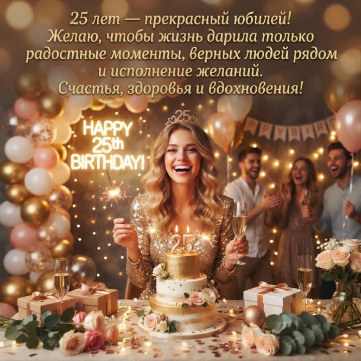 открытка на юбилей 25 лет красивая открытка №102 на юбилей 25 лет