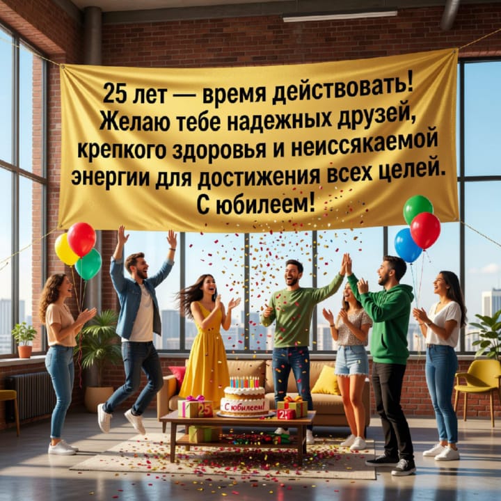 открытка на юбилей 25 лет красивая открытка №108 на юбилей 25 лет