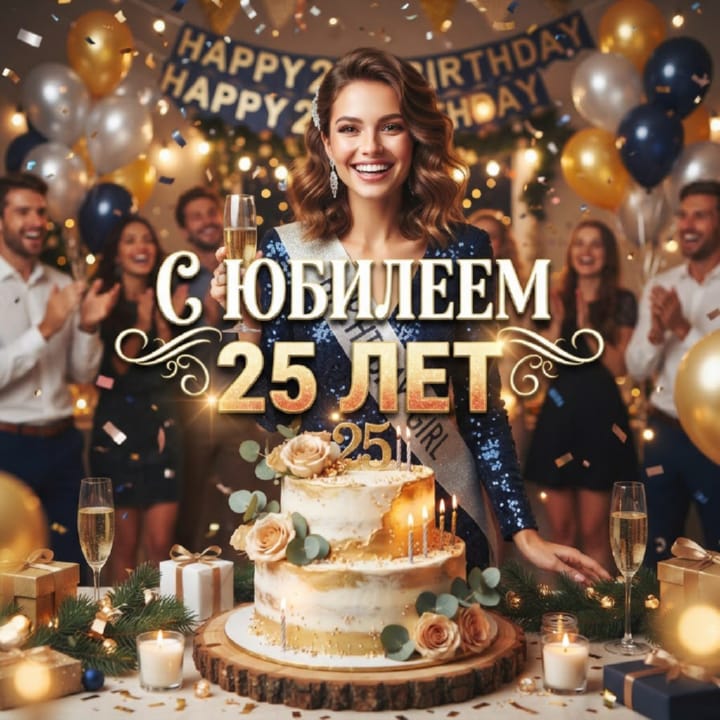 открытка на юбилей 25 лет красивая открытка №16 на юбилей 25 лет