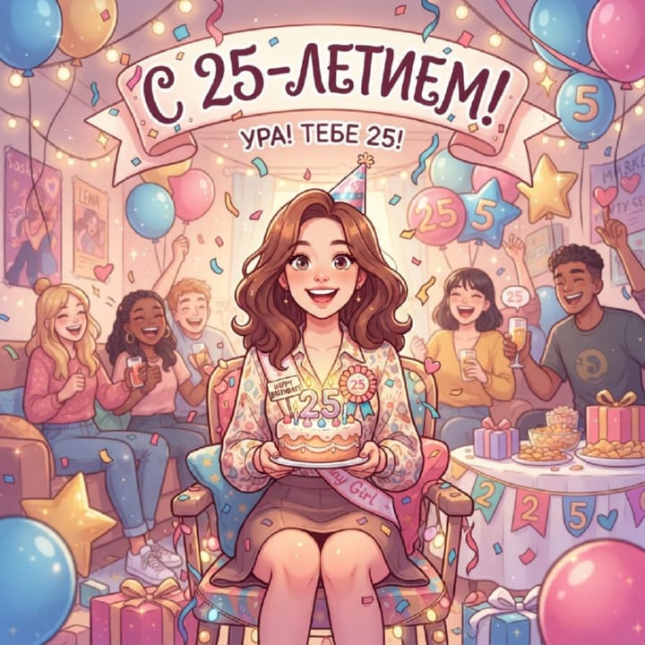 открытка на юбилей 25 лет красивая открытка №19 на юбилей 25 лет