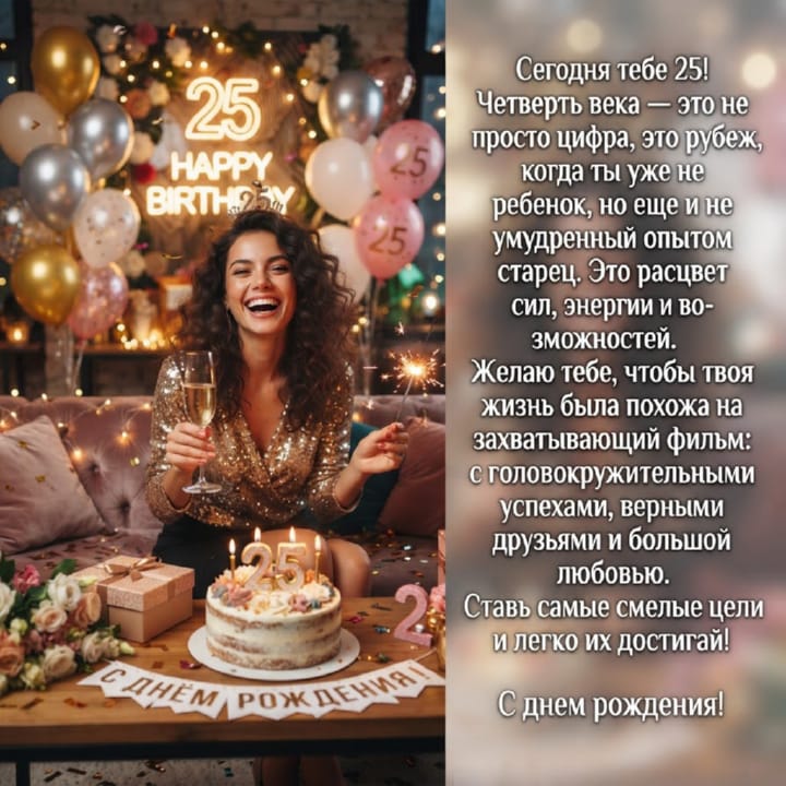 открытка на юбилей 25 лет красивая открытка №22 на юбилей 25 лет