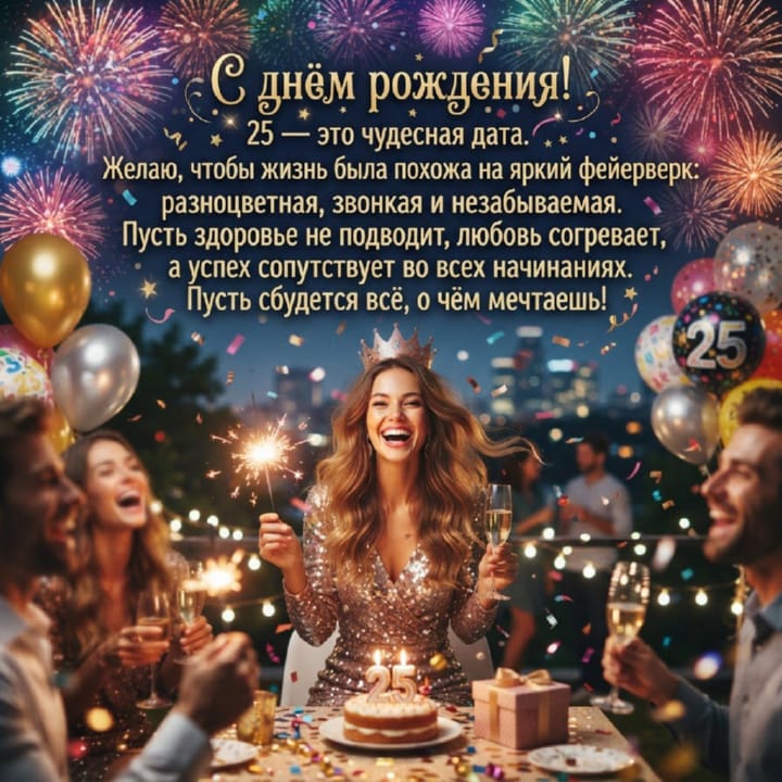 открытка на юбилей 25 лет красивая открытка №24 на юбилей 25 лет