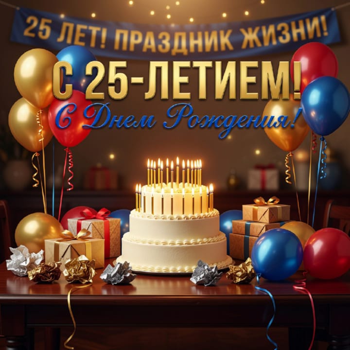 открытка на юбилей 25 лет красивая открытка №27 на юбилей 25 лет