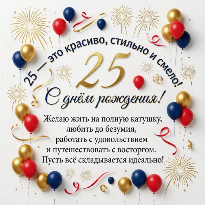 открытка на юбилей 25 лет красивая открытка №29 на юбилей 25 лет