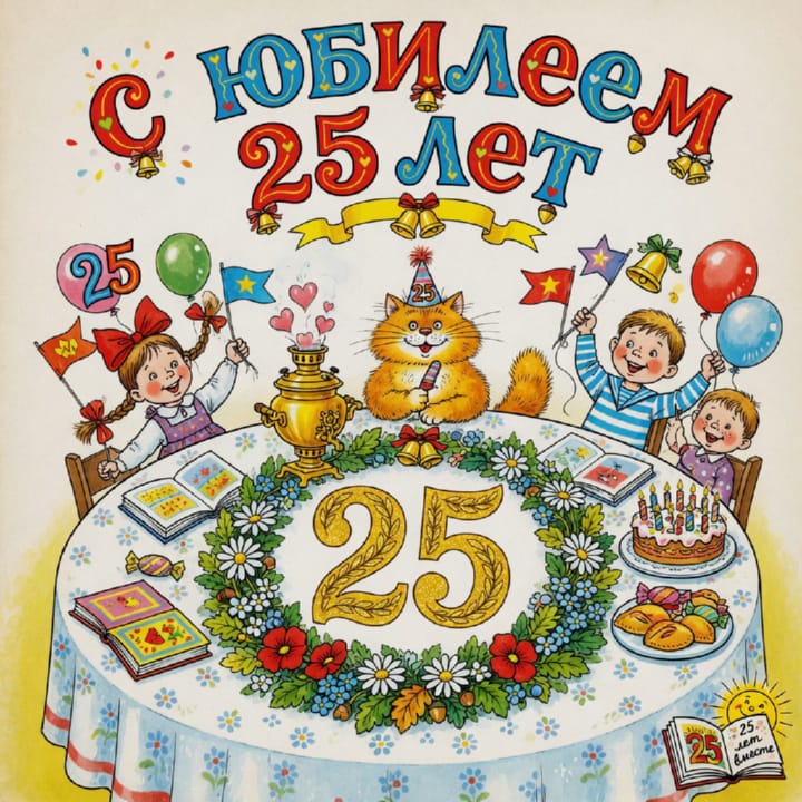 открытка на юбилей 25 лет красивая открытка №32 на юбилей 25 лет