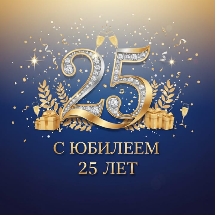 открытка на юбилей 25 лет красивая открытка №37 на юбилей 25 лет