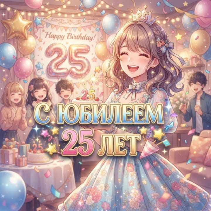 открытка на юбилей 25 лет красивая открытка №39 на юбилей 25 лет
