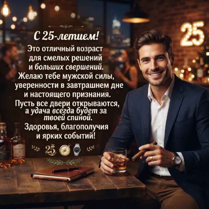 открытка на юбилей 25 лет красивая открытка №43 на юбилей 25 лет