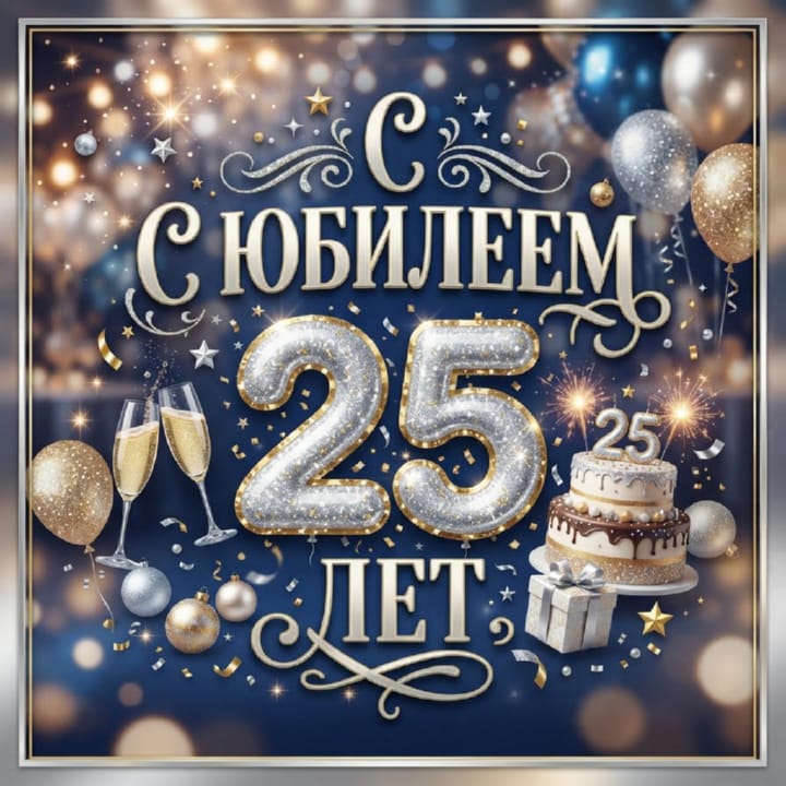 открытка на юбилей 25 лет красивая открытка №46 на юбилей 25 лет
