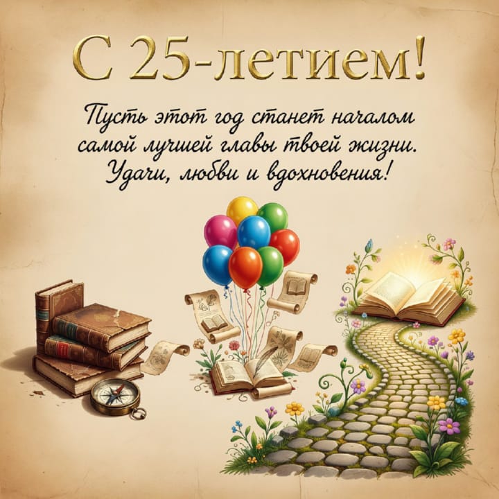 открытка на юбилей 25 лет красивая открытка №48 на юбилей 25 лет
