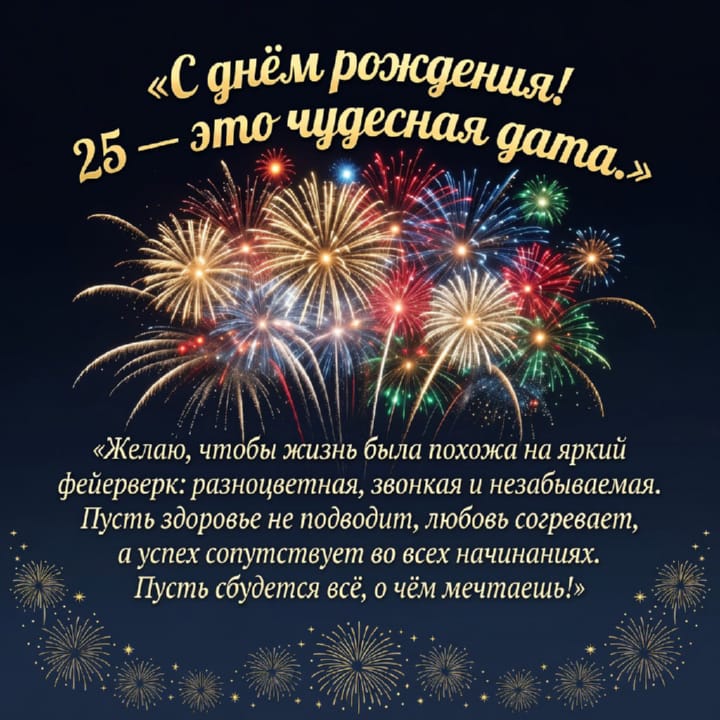 открытка на юбилей 25 лет красивая открытка №49 на юбилей 25 лет