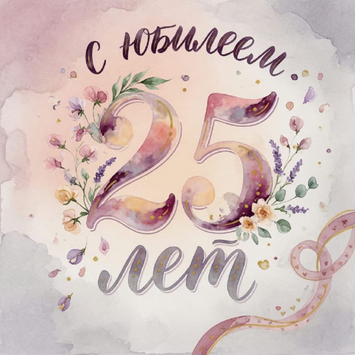 открытка на юбилей 25 лет красивая открытка №51 на юбилей 25 лет