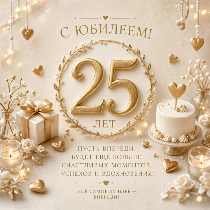 открытка на юбилей 25 лет красивая открытка №54 на юбилей 25 лет