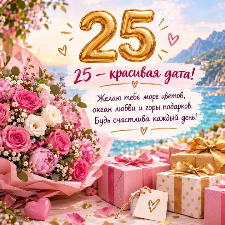 открытка на юбилей 25 лет красивая открытка №57 на юбилей 25 лет
