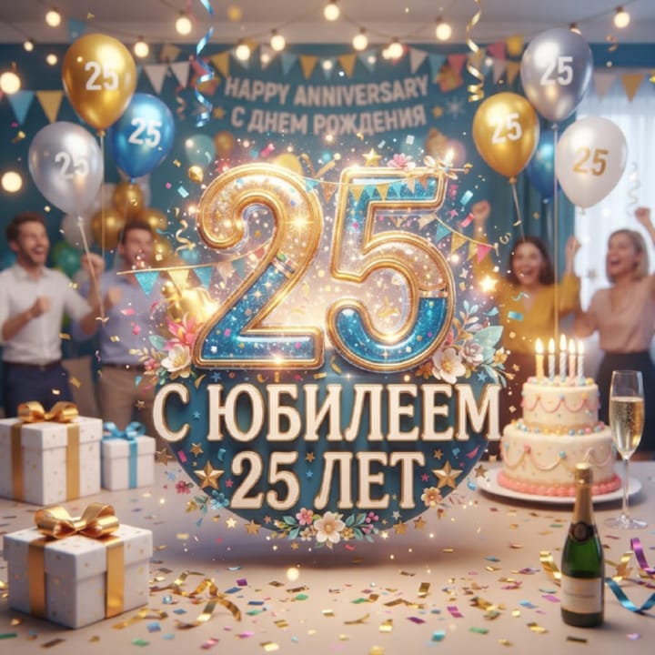 открытка на юбилей 25 лет красивая открытка №62 на юбилей 25 лет