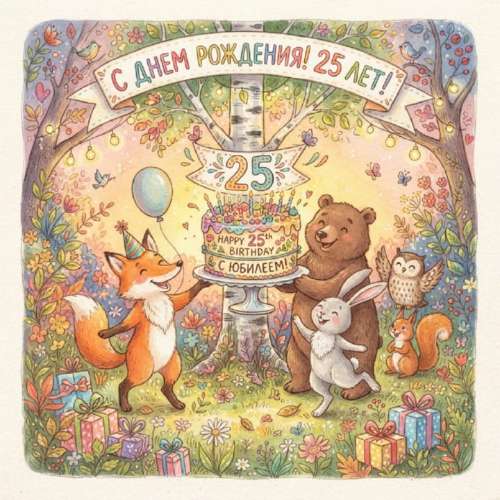 юбилей 25 лет, открытка №65