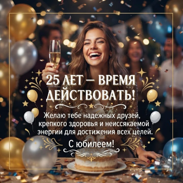 открытка на юбилей 25 лет красивая открытка №70 на юбилей 25 лет