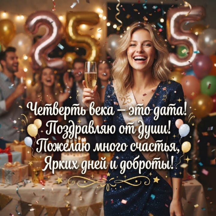 открытка на юбилей 25 лет красивая открытка №74 на юбилей 25 лет