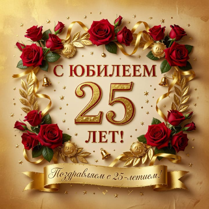 открытка на юбилей 25 лет красивая открытка №77 на юбилей 25 лет