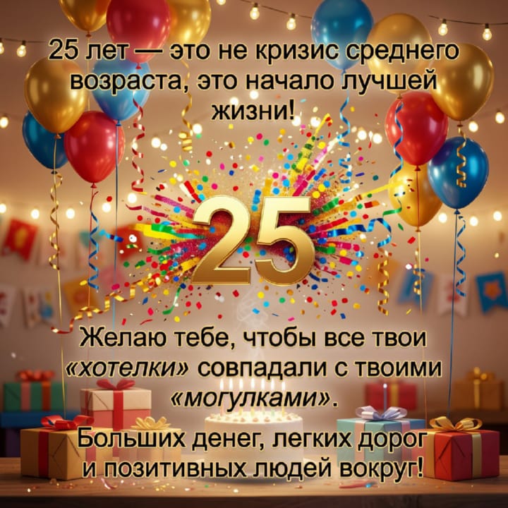 открытка на юбилей 25 лет красивая открытка №81 на юбилей 25 лет