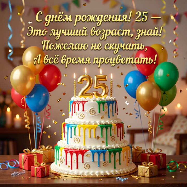 открытка на юбилей 25 лет красивая открытка №82 на юбилей 25 лет