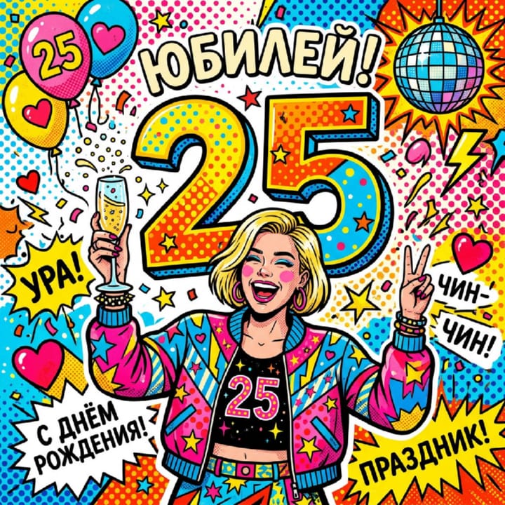 юбилей 25 лет, открытка №91