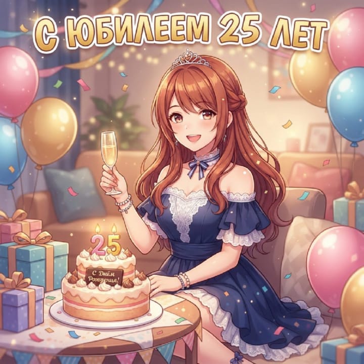 открытка на юбилей 25 лет красивая открытка №95 на юбилей 25 лет