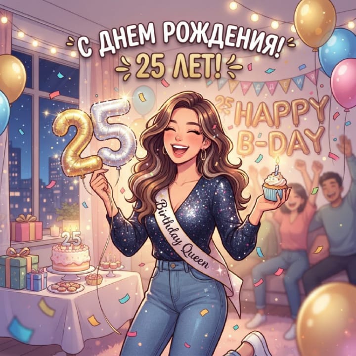 открытка на юбилей 25 лет красивая открытка №98 на юбилей 25 лет