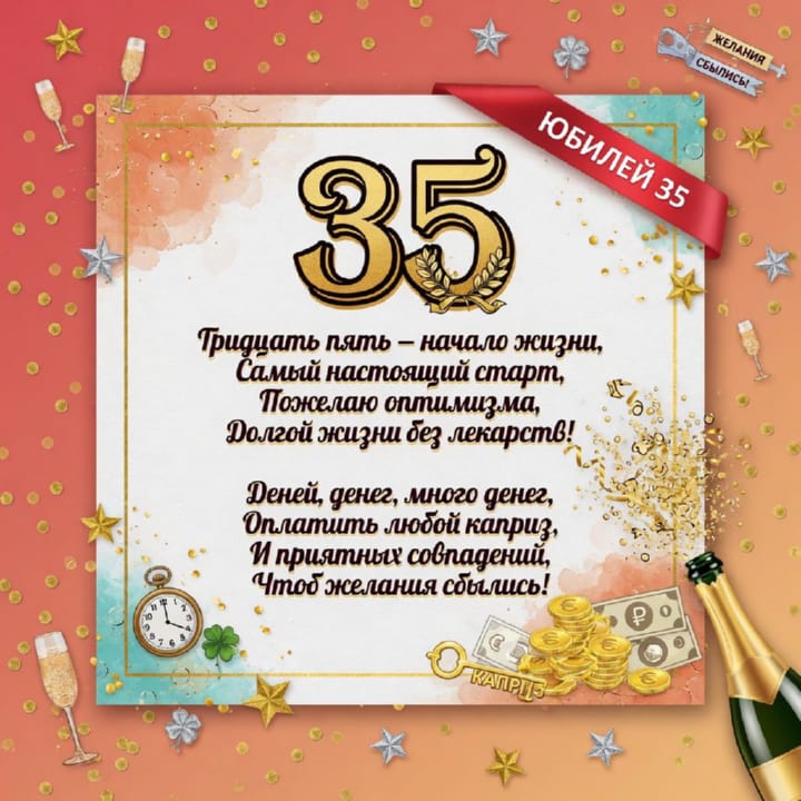 юбилей 35 лет, открытка №100