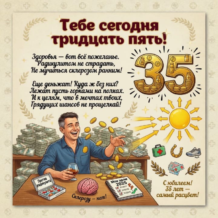 юбилей 35 лет, открытка №22