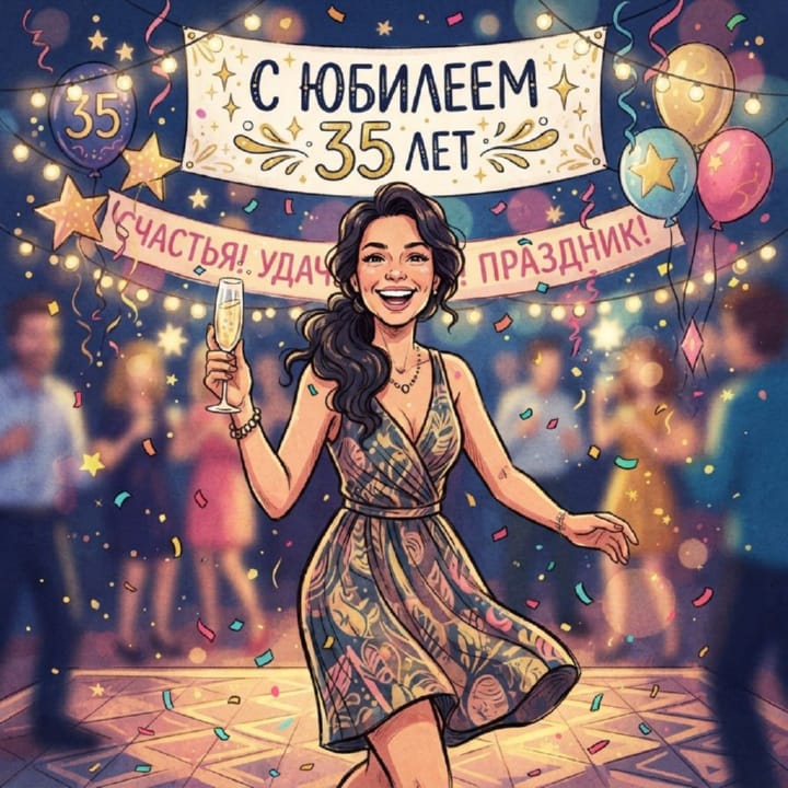 юбилей 35 лет, открытка №35