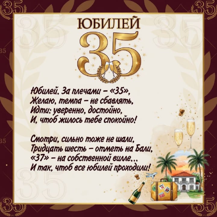 юбилей 35 лет, открытка №44
