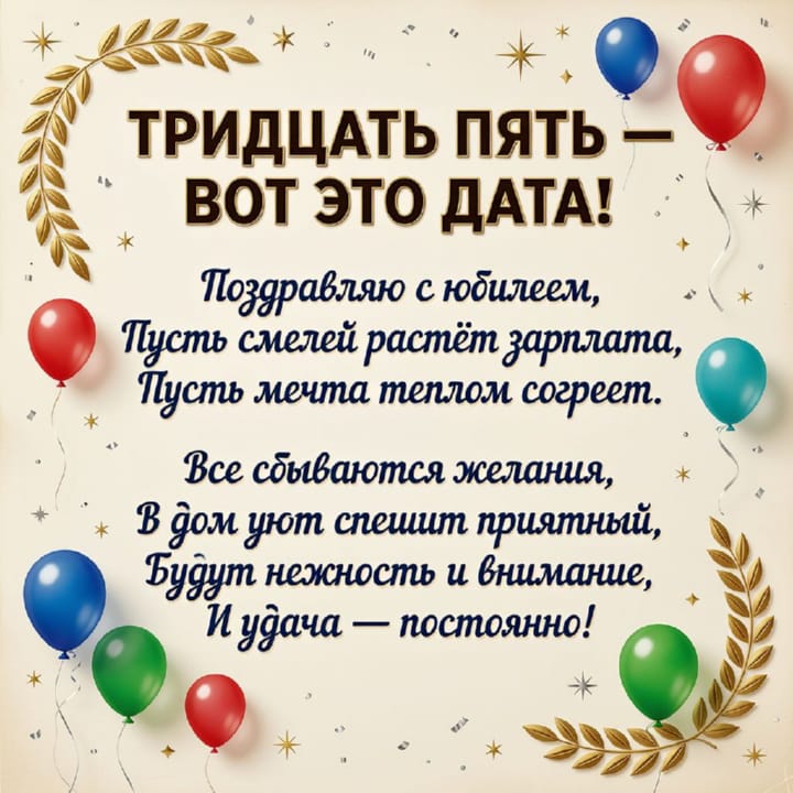 юбилей 35 лет, открытка №55
