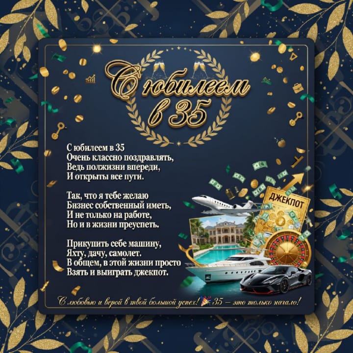 юбилей 35 лет, открытка №57