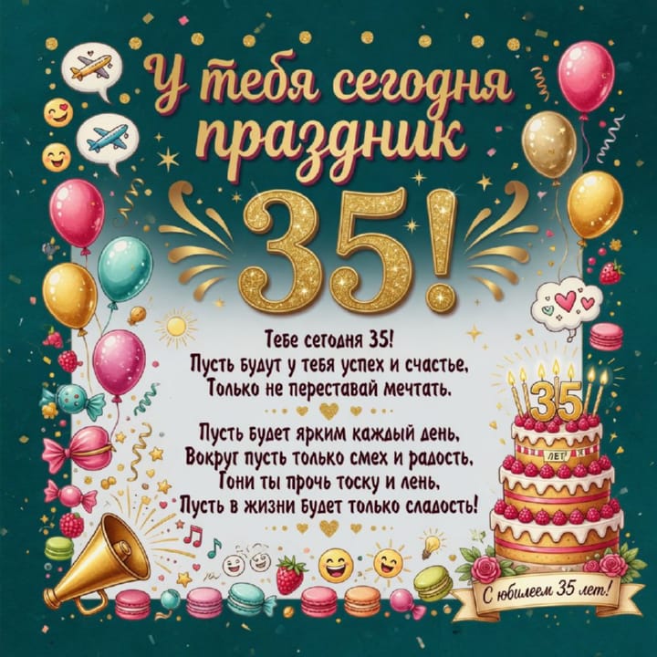 юбилей 35 лет, открытка №63