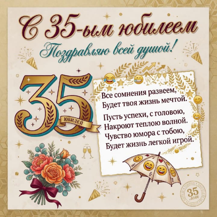 юбилей 35 лет, открытка №65