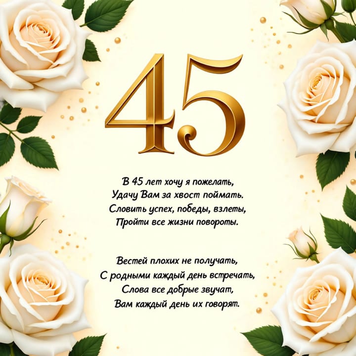 юбилей 45 лет, открытка №11
