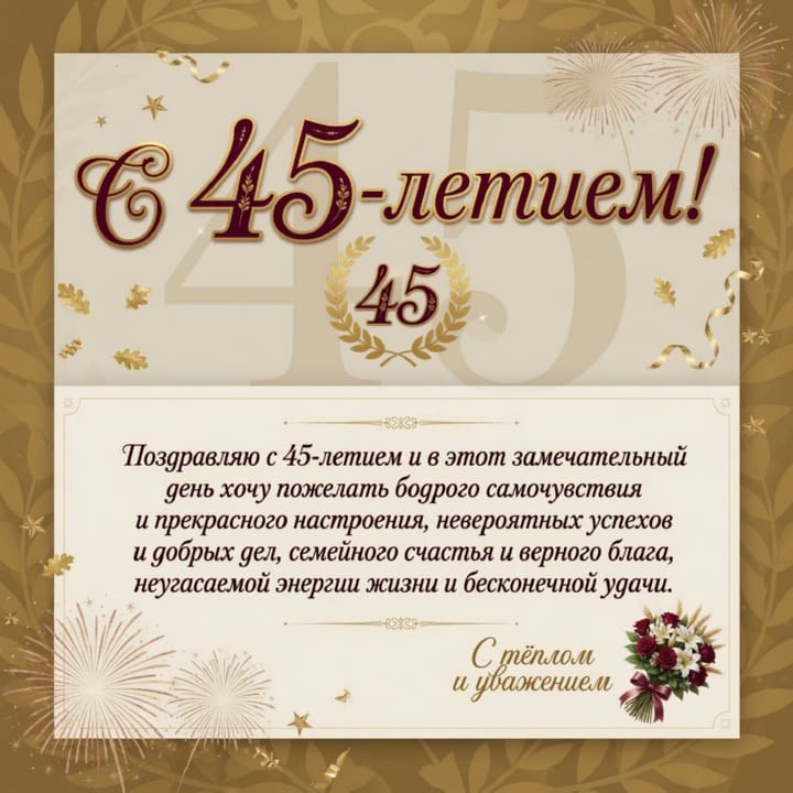 юбилей 45 лет, открытка №15