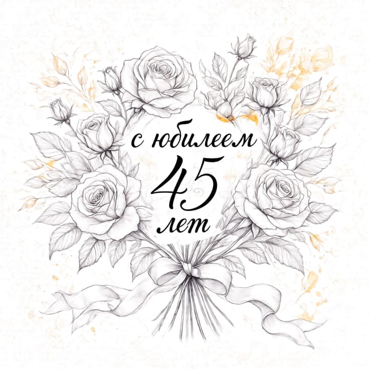 юбилей 45 лет, открытка №16