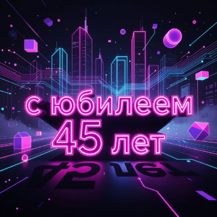 юбилей 45 лет, открытка №18