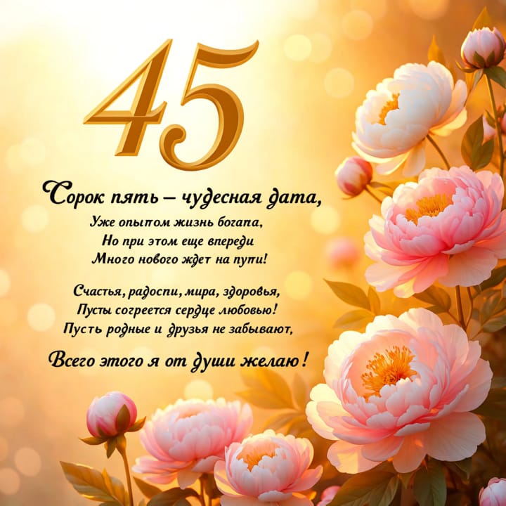 юбилей 45 лет, открытка №19