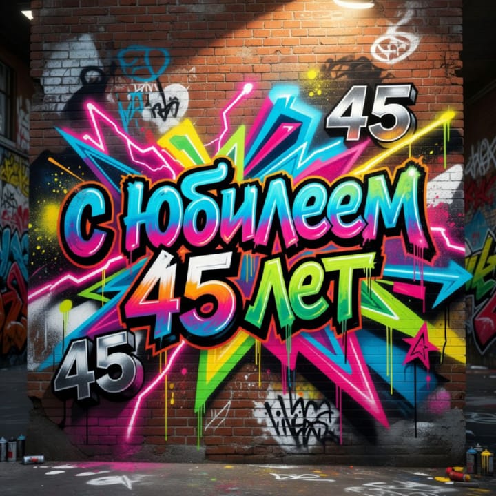 юбилей 45 лет, открытка №2