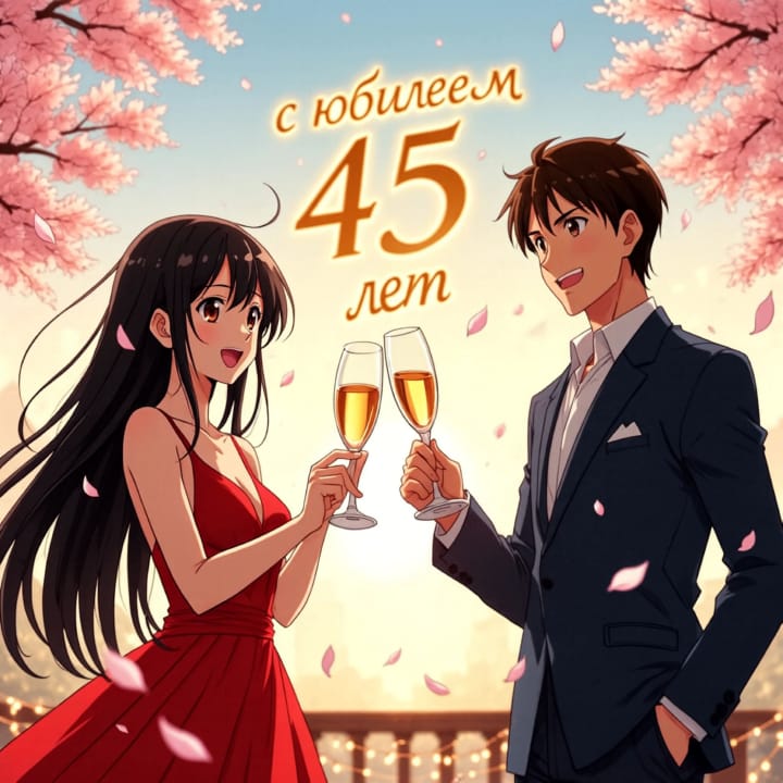 юбилей 45 лет, открытка №20