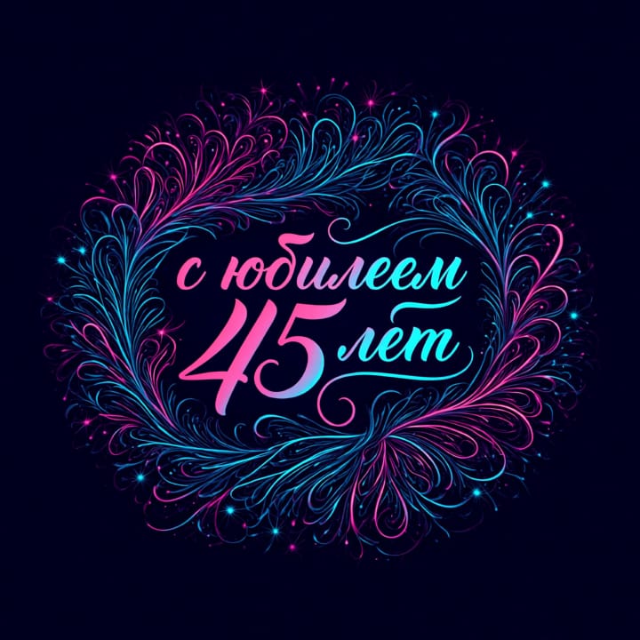 юбилей 45 лет, открытка №21