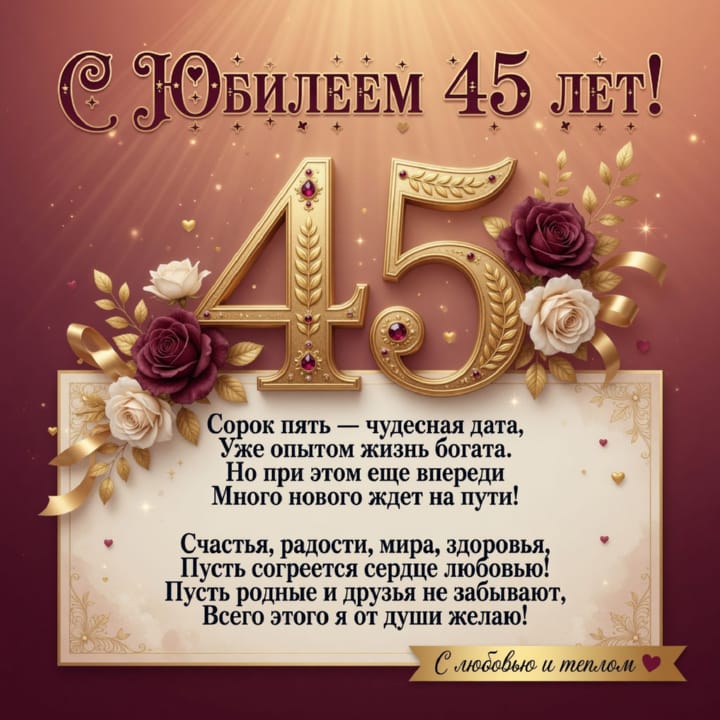 юбилей 45 лет, открытка №23