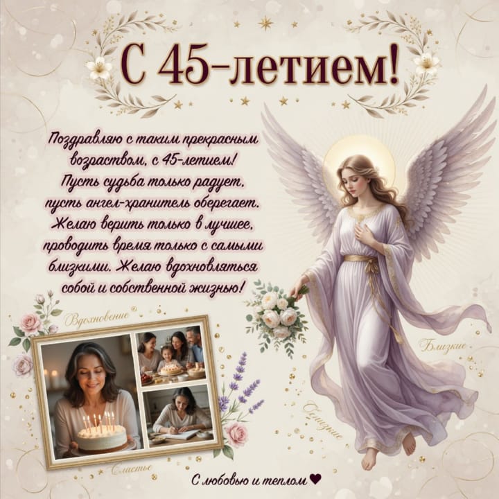 юбилей 45 лет, открытка №25