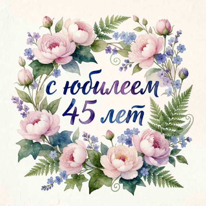 юбилей 45 лет, открытка №27
