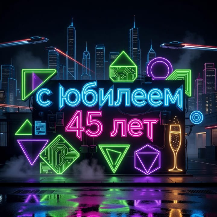 юбилей 45 лет, открытка №29